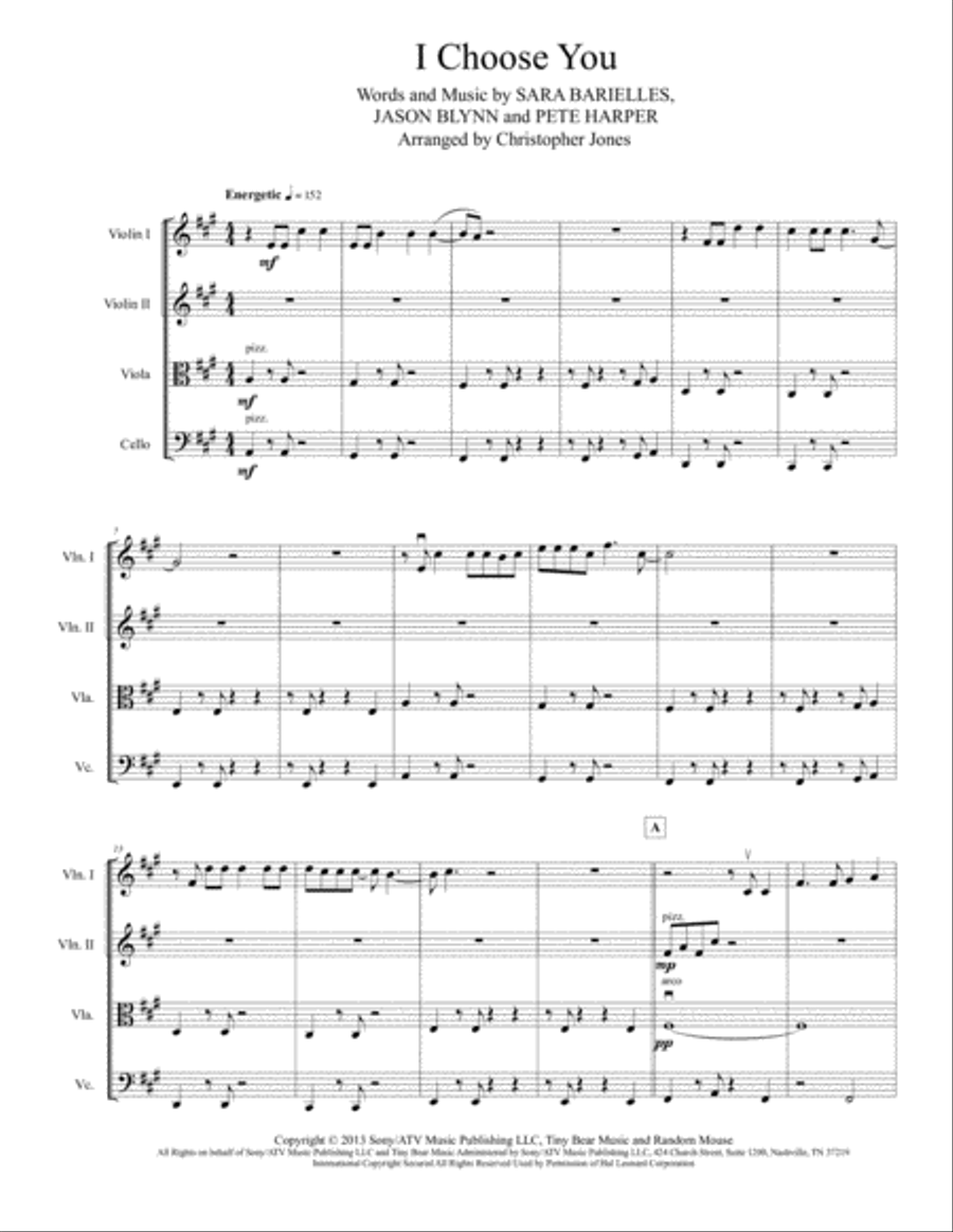 I Choose You String Quartet scores gallery preview page 1