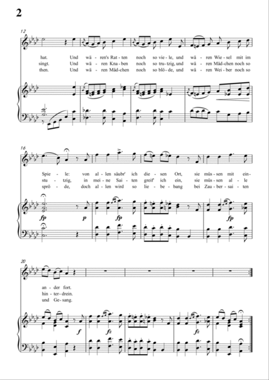 Schubert-Der Rattenfänger in bA for Vocal and Piano Voice scores gallery preview page 3