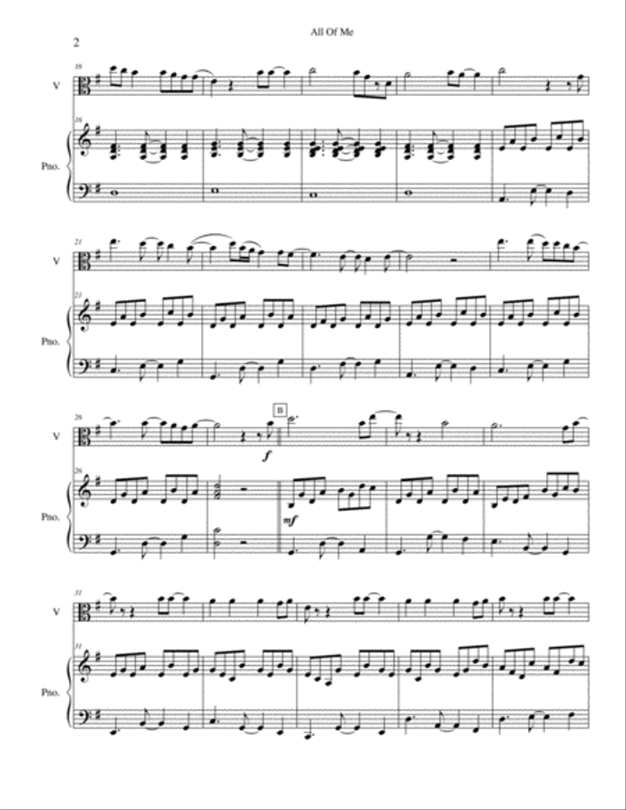 All Of Me All Of Me Viola scores gallery preview page 2