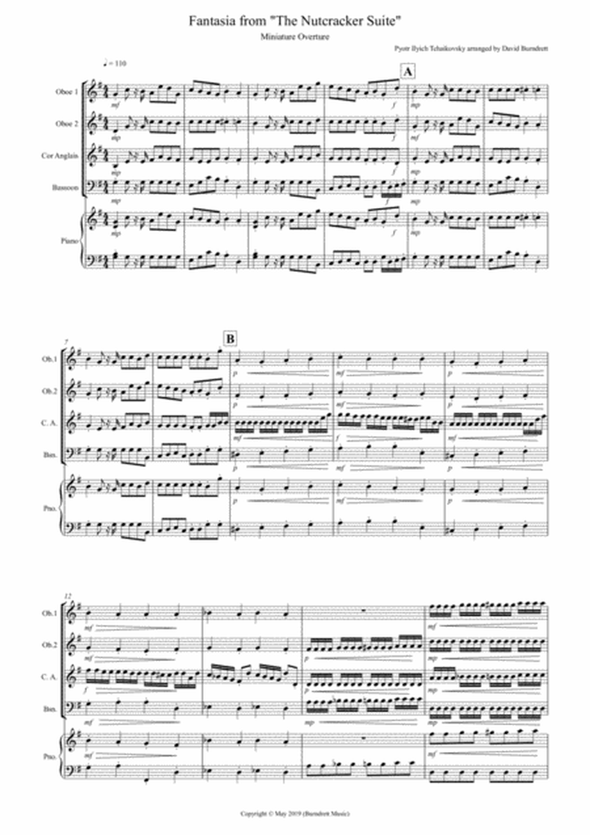 Miniature Overture (Fantasia from Nutcracker) for Double Reed Quartet image number null