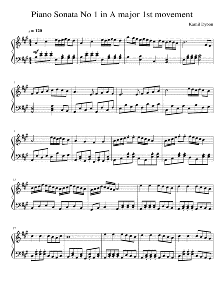 Piano Sonata A Major No.1 image number null