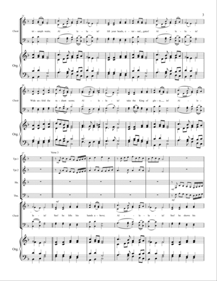 Hail the Day that Sees Him Rise – Choir, Brass Quintet, and Organ Choir scores gallery preview page 4