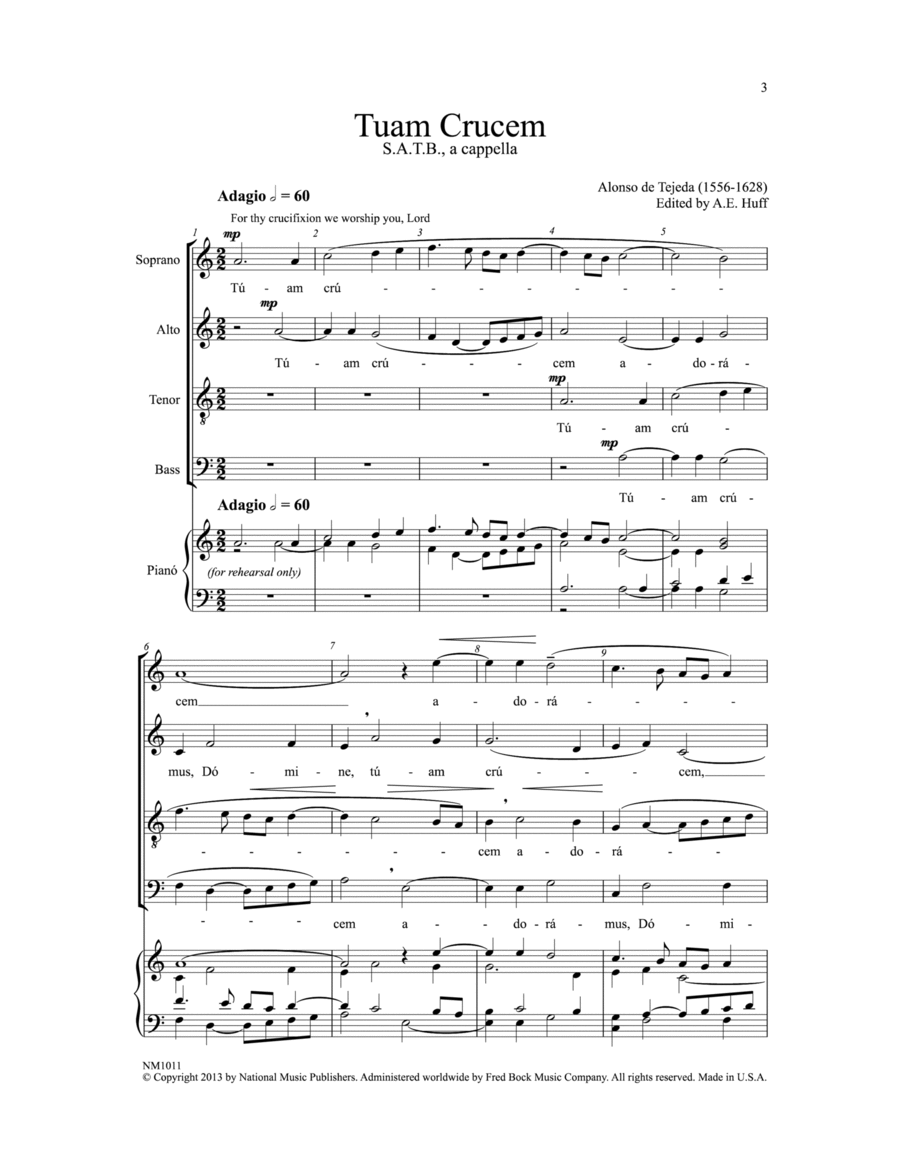 Tuam Crucem (ed. Arthur E. Huff) 4-Part scores gallery preview page 1
