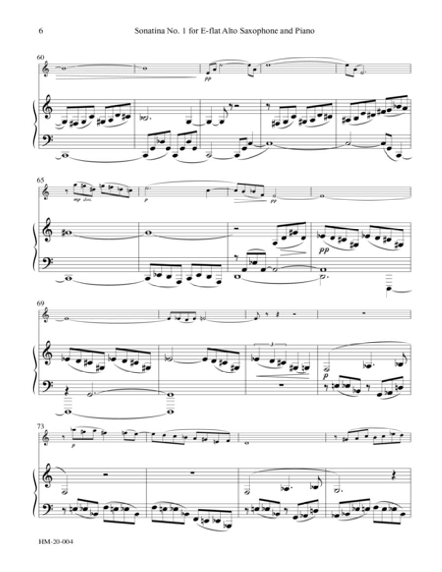 Sonatina No. 1 for Alto Saxophone and Piano Woodwind Duet scores gallery preview page 6