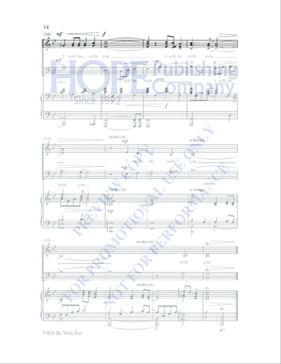 I Will Be With You 4-Part scores gallery preview page 13