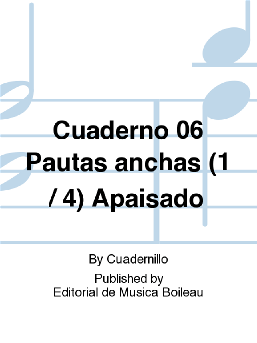 Cuaderno 06 Pautas anchas (1 / 4) Apaisado Staff Paper scores gallery preview page 1