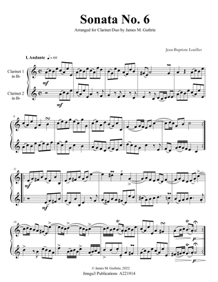 Loeillet: Sonata No. 6 for Clarinet Duo