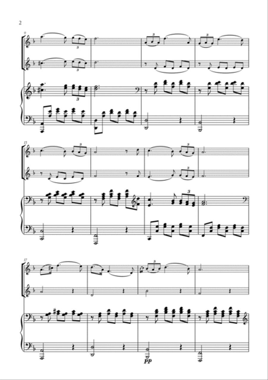 F. Schubert - Serenade (Ständchen) (D 889) (for Flute, Violin and Piano) Flute scores gallery preview page 2