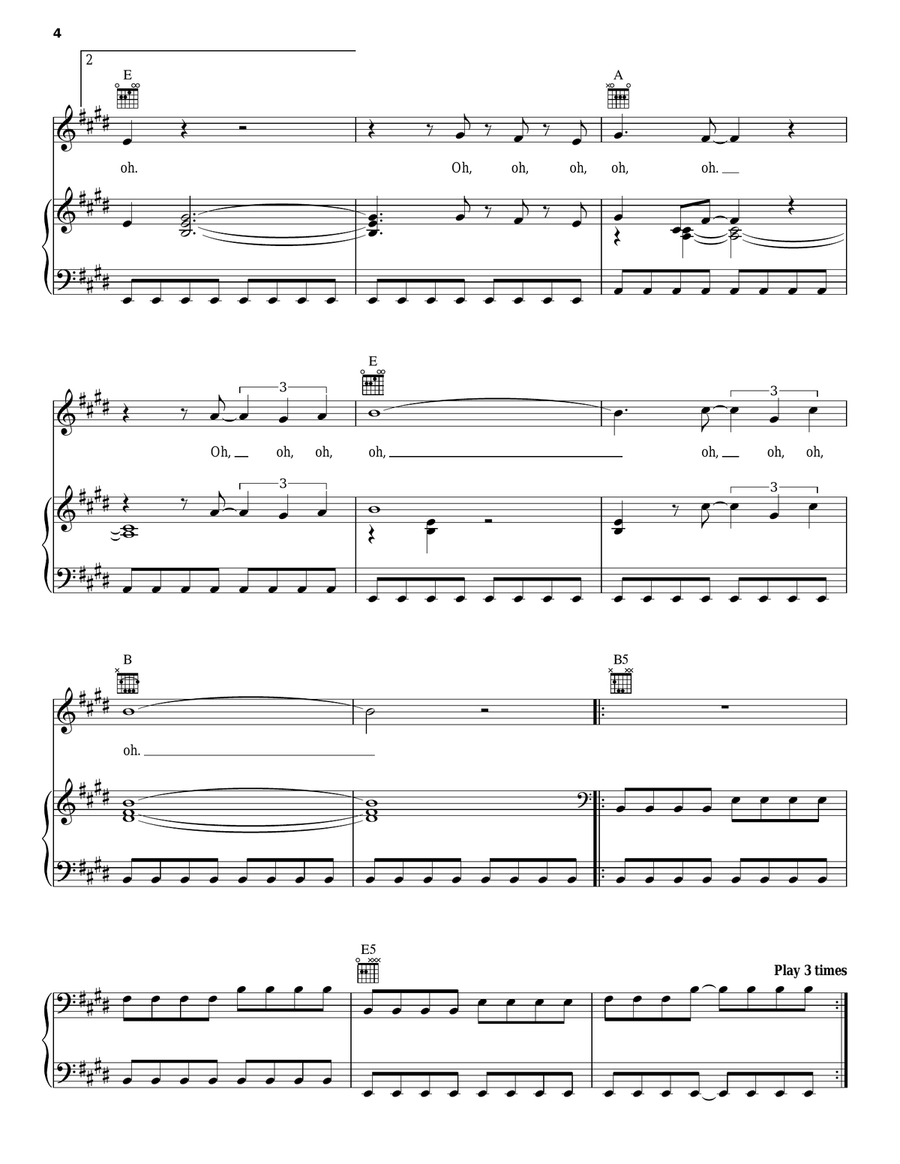 Dancing With Myself Piano, Vocal, Guitar scores gallery preview page 4