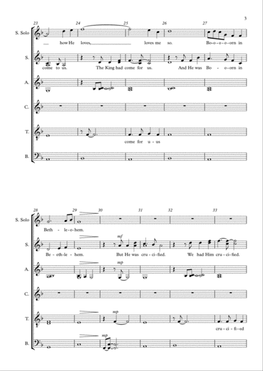 Born In Bethlehem 4-Part scores gallery preview page 3