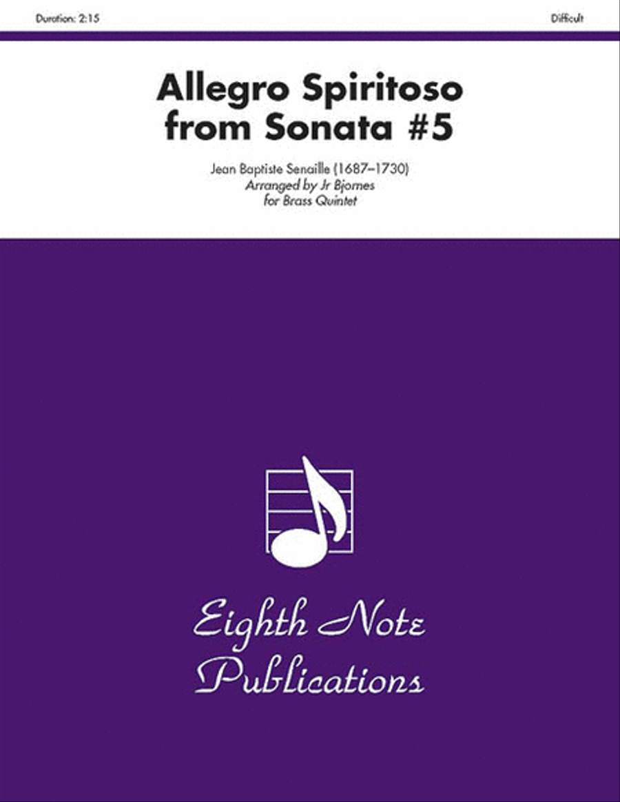 Allegro Spiritoso (from Sonata #5) Brass Quintet scores gallery preview page 1