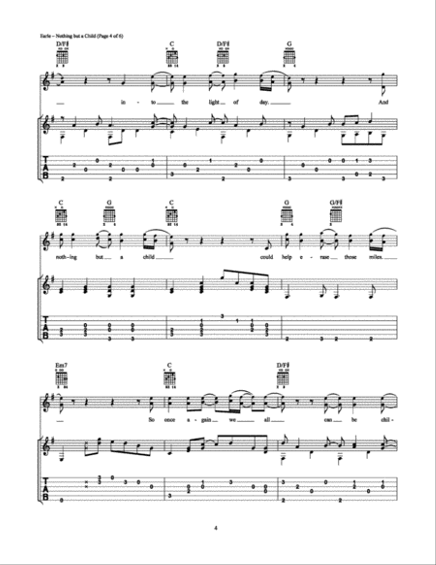 Nothing But A Child Nothing But A Child Electric Guitar scores gallery preview page 4
