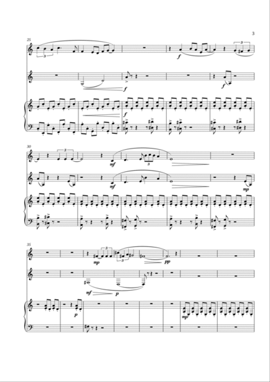 Carson Cooman - Trio Solaris (2010), for trumpet, tenor saxophone, and piano Small Ensemble scores gallery preview page 5