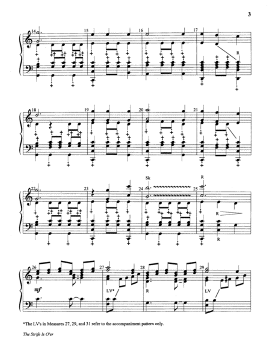 The Strife Is O'er 5-Octaves scores gallery preview page 3