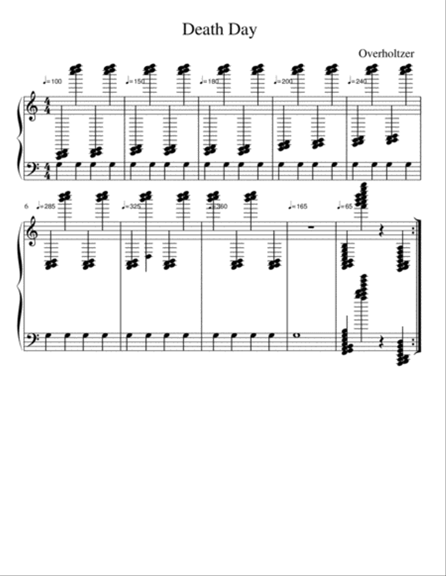 Death Day Death Day Piano Solo scores gallery preview page 1