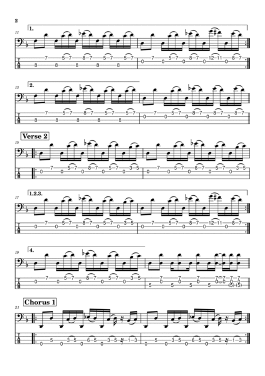 Forty Six & 2 Guitar Tablature scores gallery preview page 2