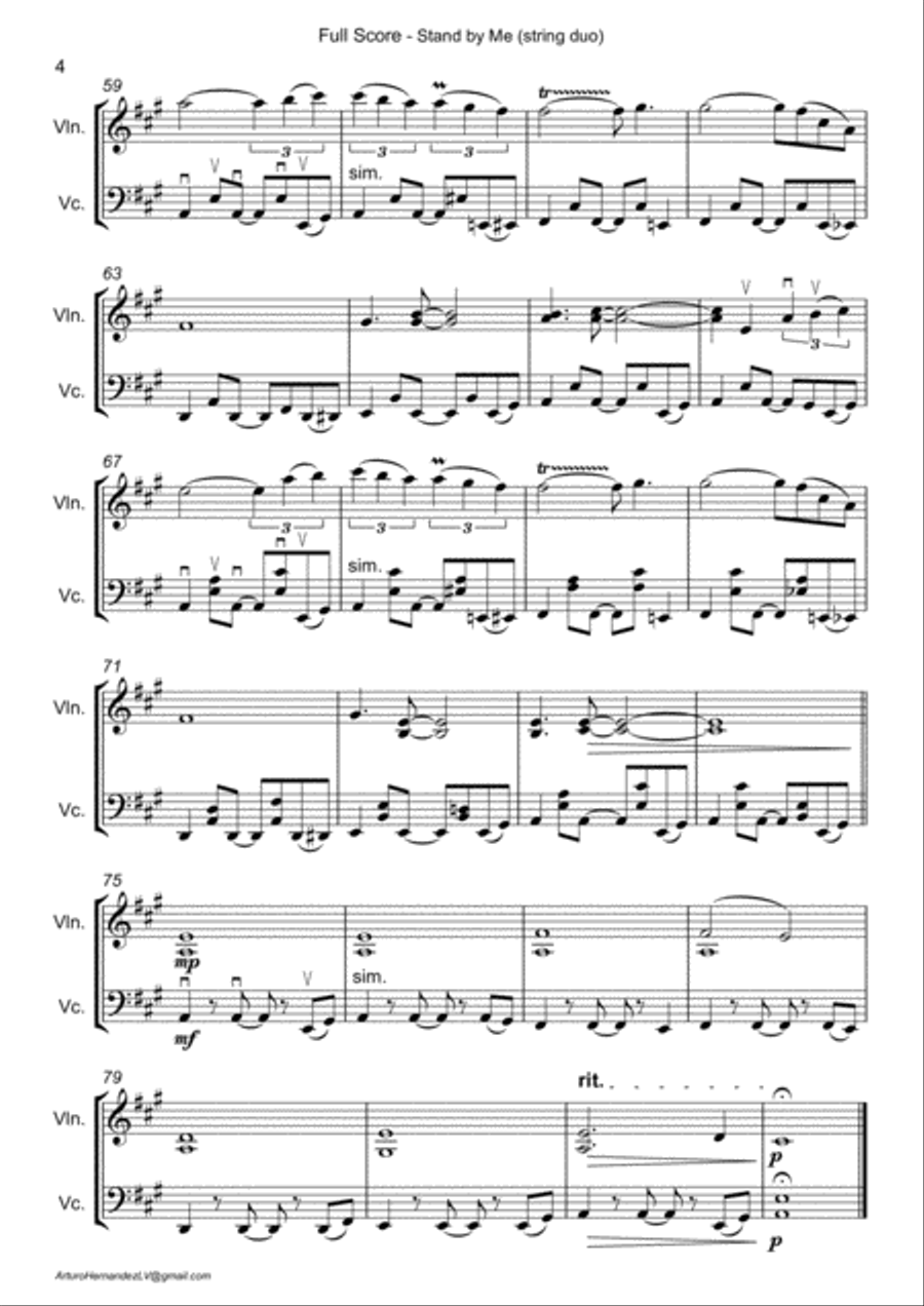 Stand By Me Stand By Me String Duet scores gallery preview page 4