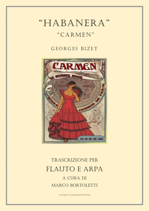 Book cover for Carmen "Habanera" trascription for Flute and Harp