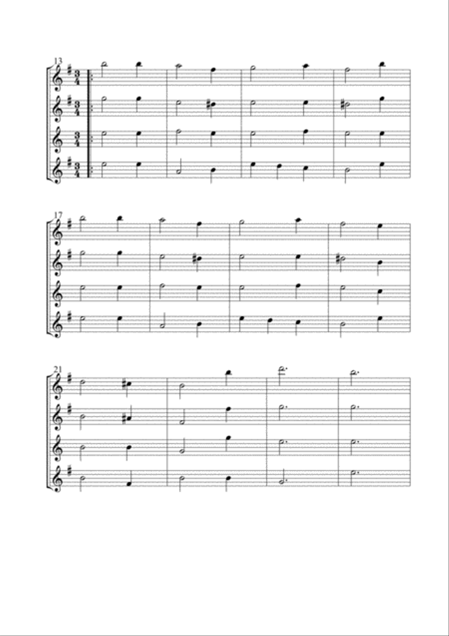 Es geht ein dunkle Wolk herein (A dark cloud enters) for Saxophone Quartet Saxophone Quartet scores gallery preview page 3