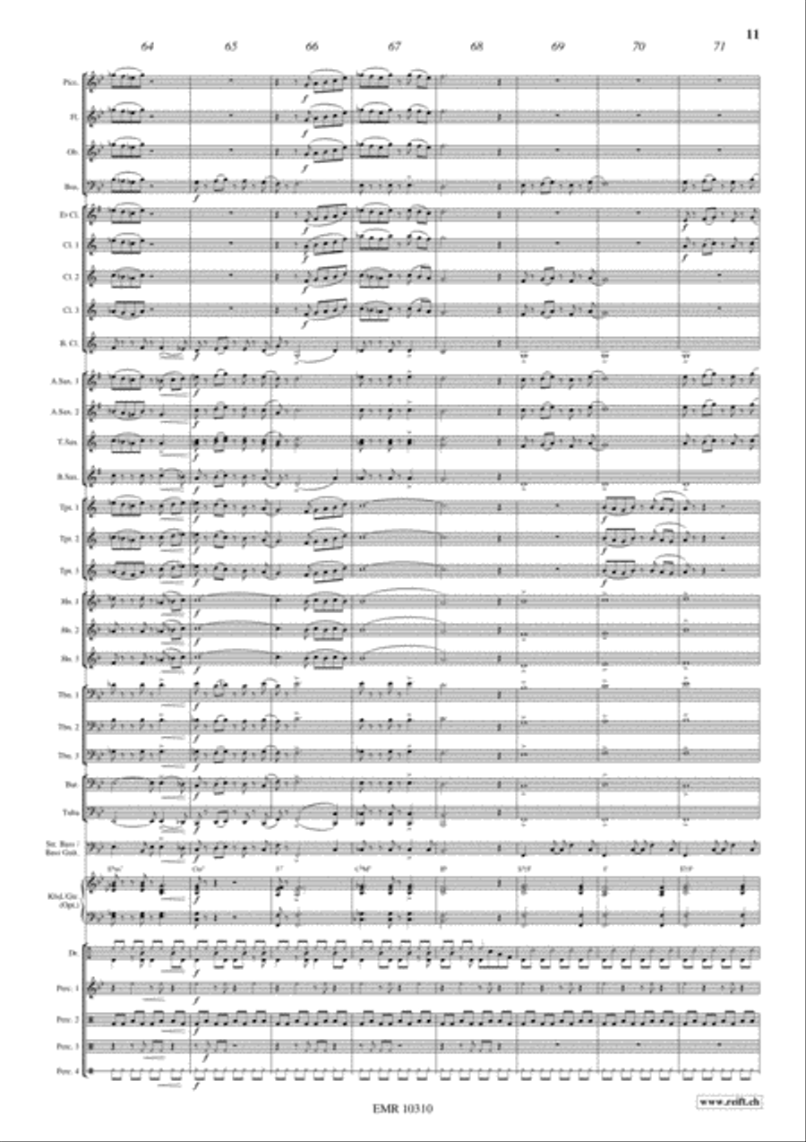 Sentimental Bossa Concert Band scores gallery preview page 12