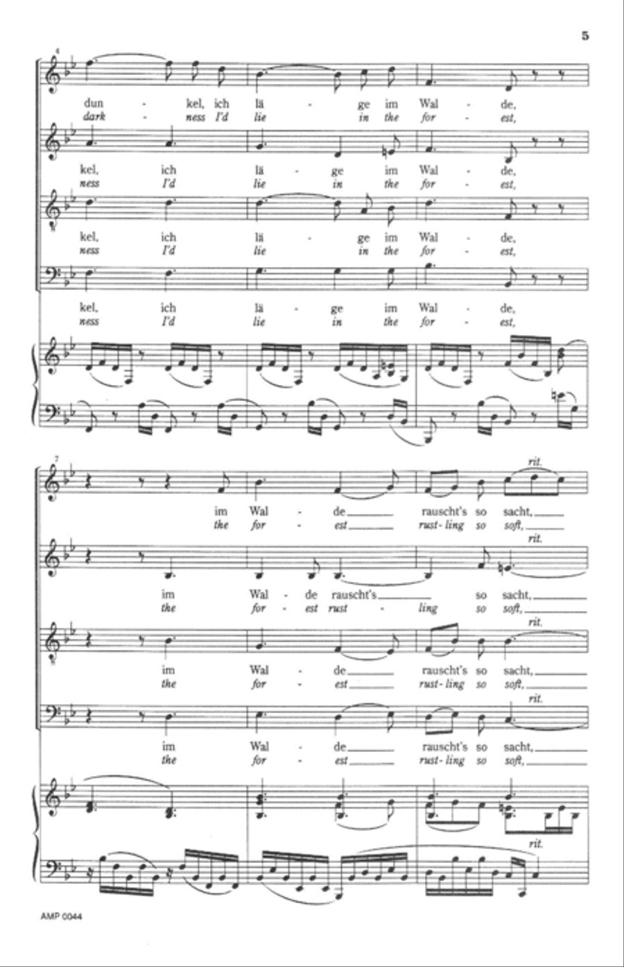 Die Einsame (from Vier Notturnos, Op. 22, no. 1) 4-Part scores gallery preview page 3