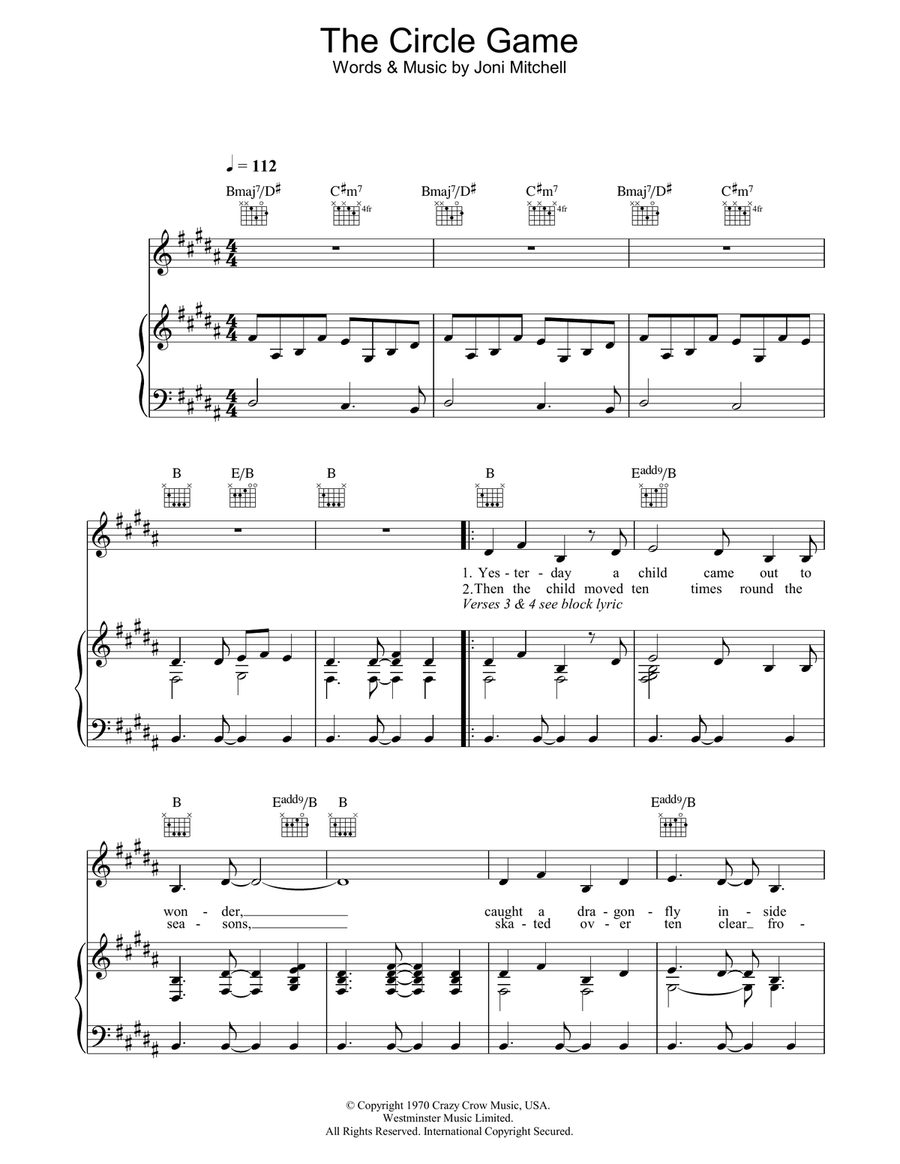 The Circle Game Acoustic Guitar scores gallery preview page 1