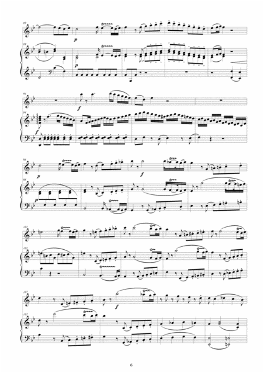Mozart - Violin Sonata No.32 in B flat major K 454 for Violin and Piano - Score and Part Violin Solo scores gallery preview page 6