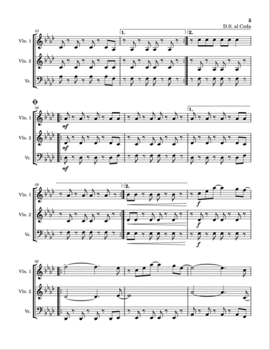 Viva La Vida String Trio scores gallery preview page 5