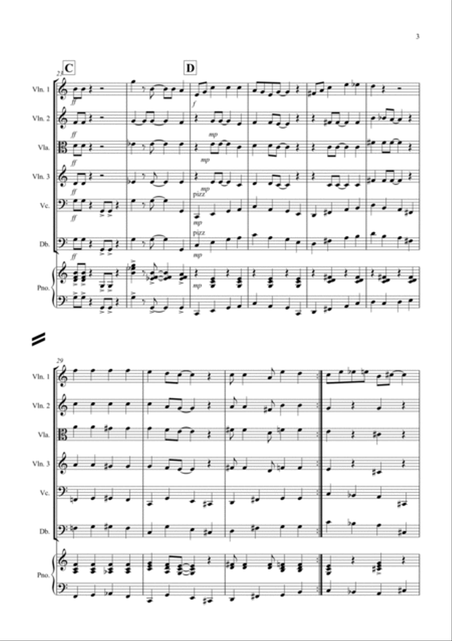 Burnie's Ragtime for String Orchestra String Orchestra scores gallery preview page 3