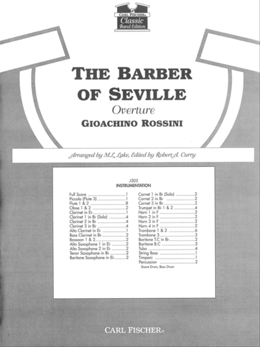 The Barber of Seville Overture The Barber of Seville Overture Concert Band scores gallery preview page 1
