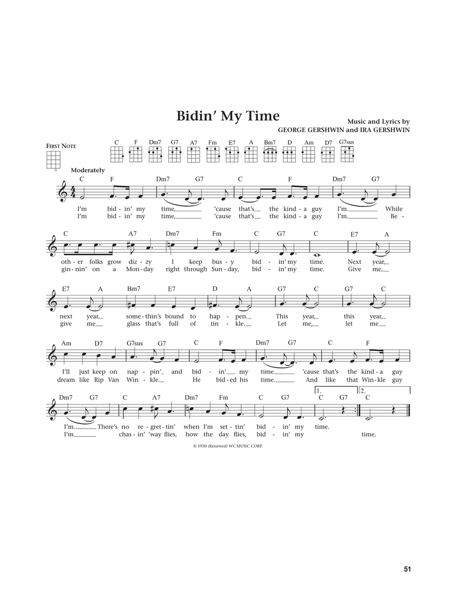 Bidin' My Time (from The Daily Ukulele) (arr. Jim Beloff) Ukulele scores gallery preview page 1