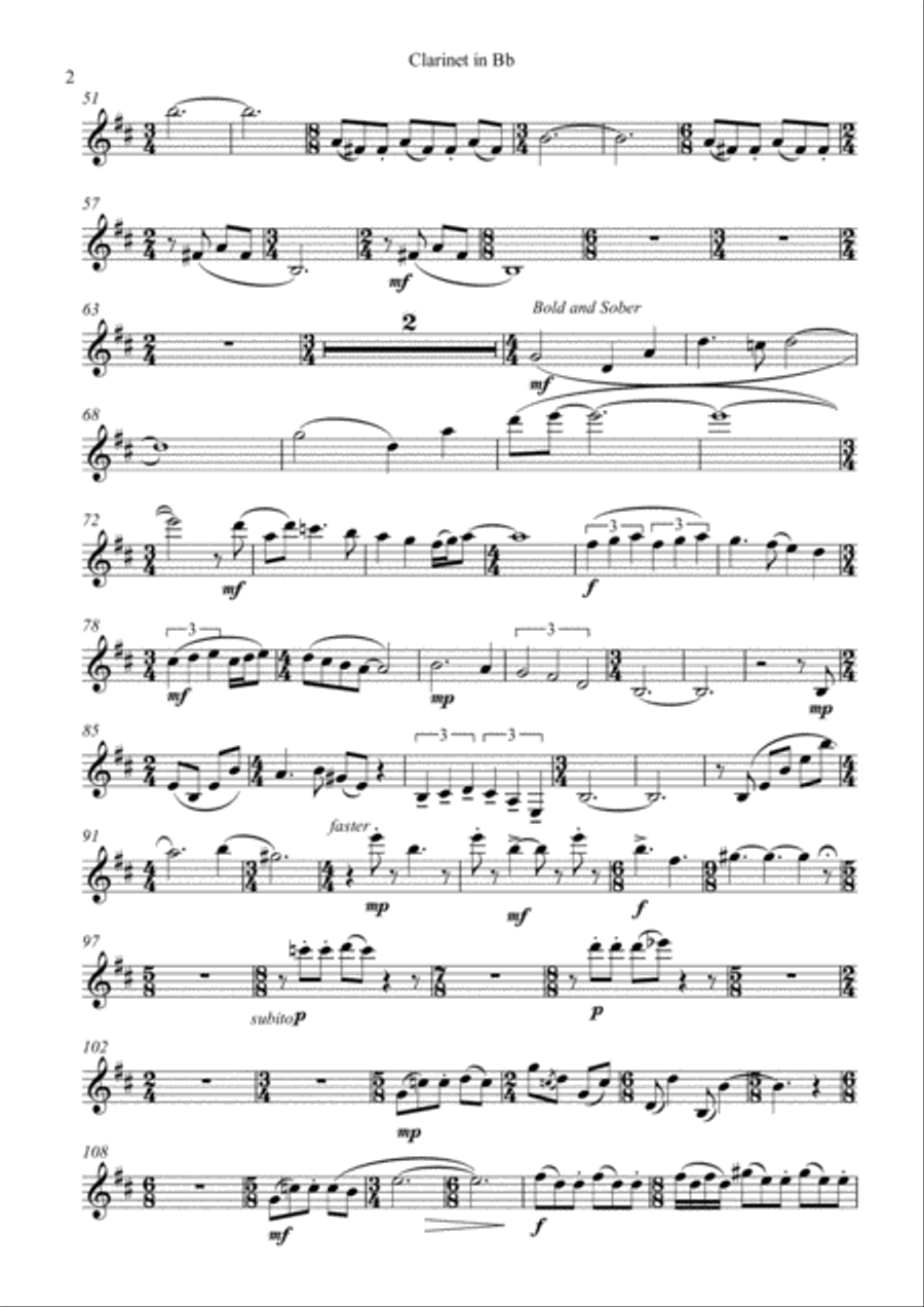 Sonata for Clarinet and Piano (clarinet part) Clarinet Solo scores gallery preview page 2