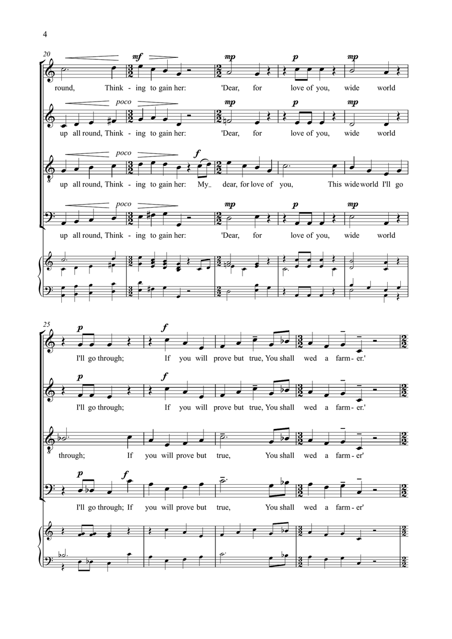 Three English Folksongs, arranged for SATB unaccompanied 4-Part scores gallery preview page 4