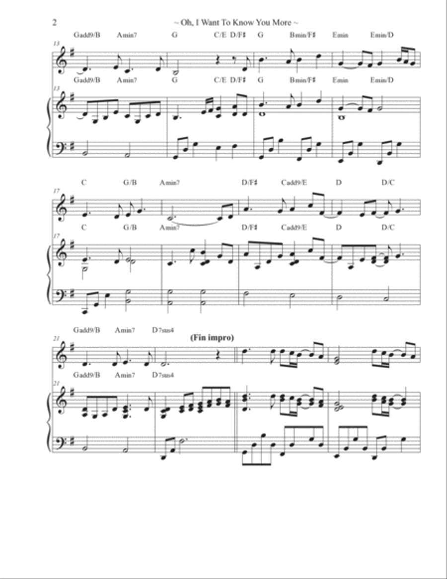 Oh, I Want To Know You More Voice scores gallery preview page 2
