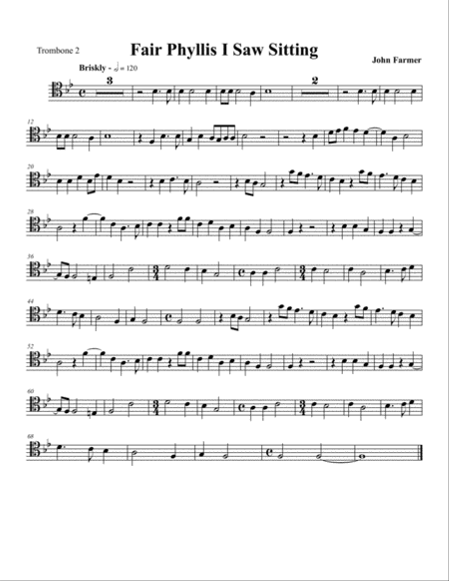 Fair Phyllis I saw Sitting Brass Ensemble scores gallery preview page 2