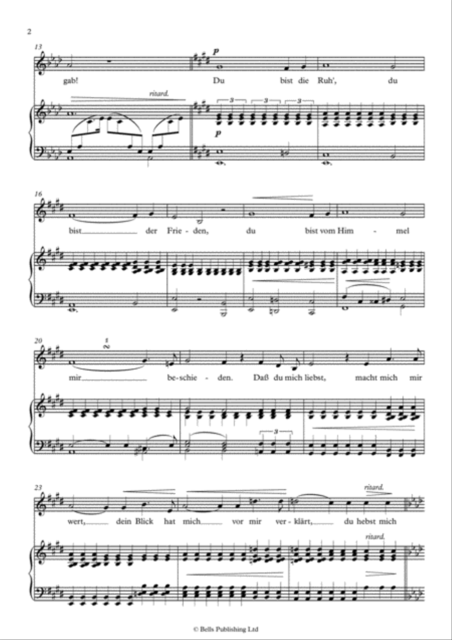 Widmung, Op. 25 No. 1 (Original key. A-flat Major) Voice Solo scores gallery preview page 2