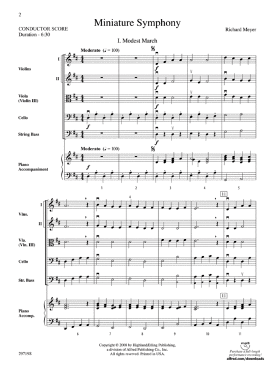 Miniature Symphony (score only) String Orchestra scores gallery preview page 2