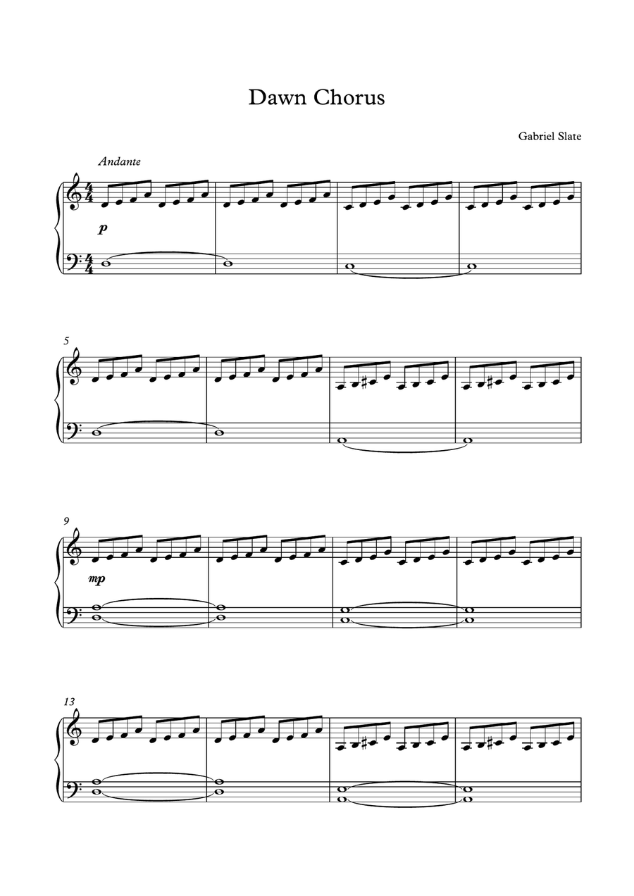 Dawn Chorus Piano Solo scores gallery preview page 2