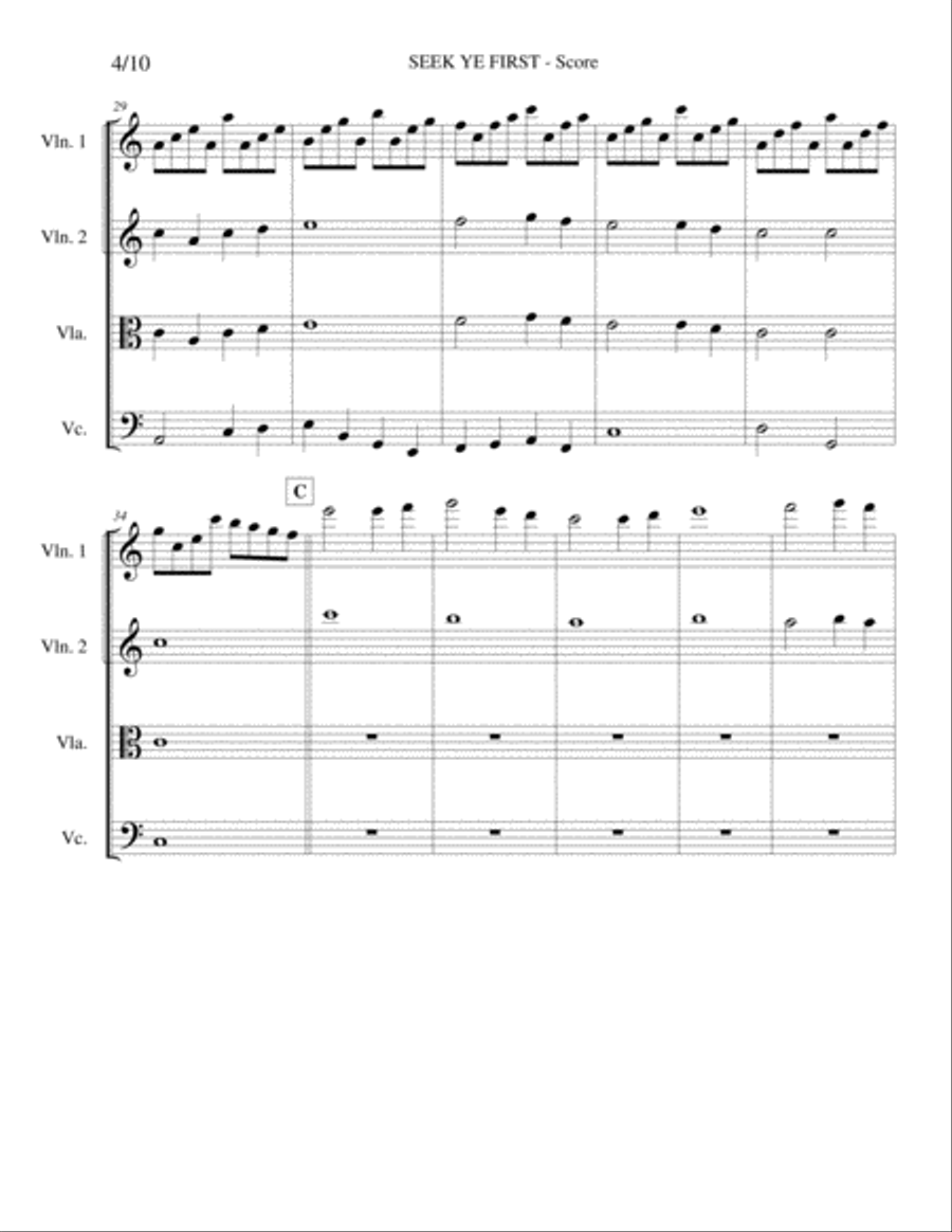 SEEK YE FIRST Maranatha Singers - Strings Quartet/Orchestra - Score + Set of Parts String Orchestra scores gallery preview page 4