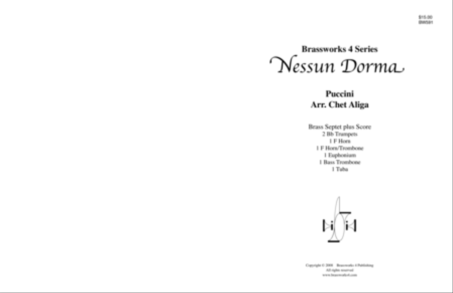 Nessun Dorma Chamber Music scores gallery preview page 1