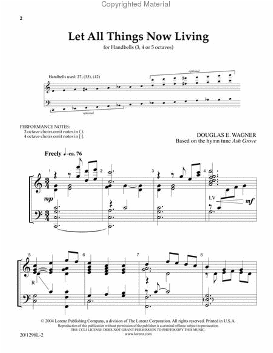 Let All Things Now Living 5-Octaves scores gallery preview page 2