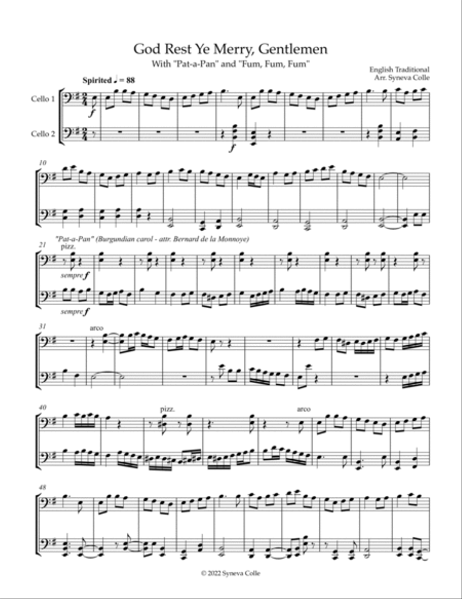 God Rest Ye Merry Gentlemen Medley God Rest Ye Merry Gentlemen Medley String Duet scores gallery preview page 2