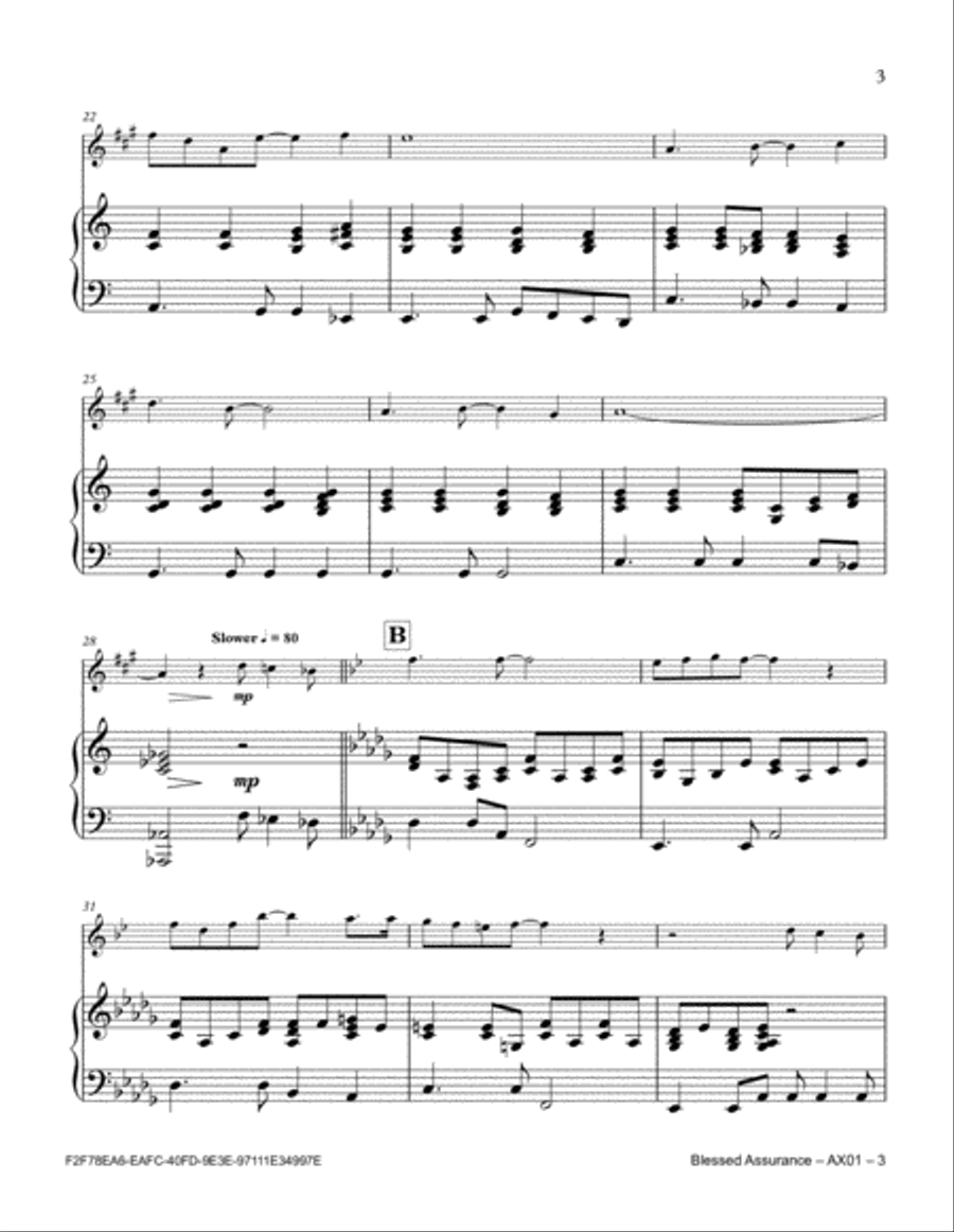 Blessed Assurance Alto Saxophone scores gallery preview page 3