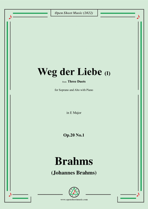 Book cover for Brahms-Weg der Liebe I-Way of Love I,Op.20 No.1,in E Major,from Three Duets