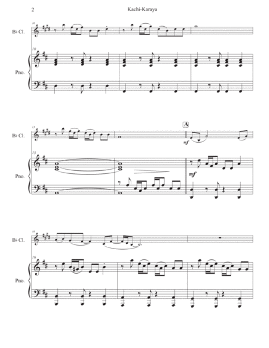 Kachi-Karaya Clarinet Solo scores gallery preview page 3