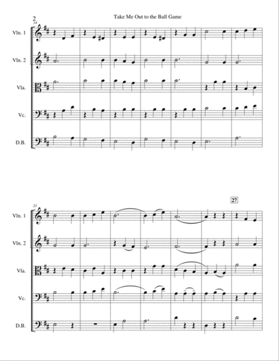 Take Me Out to the Ball Game for String Orchestra String Orchestra scores gallery preview page 3
