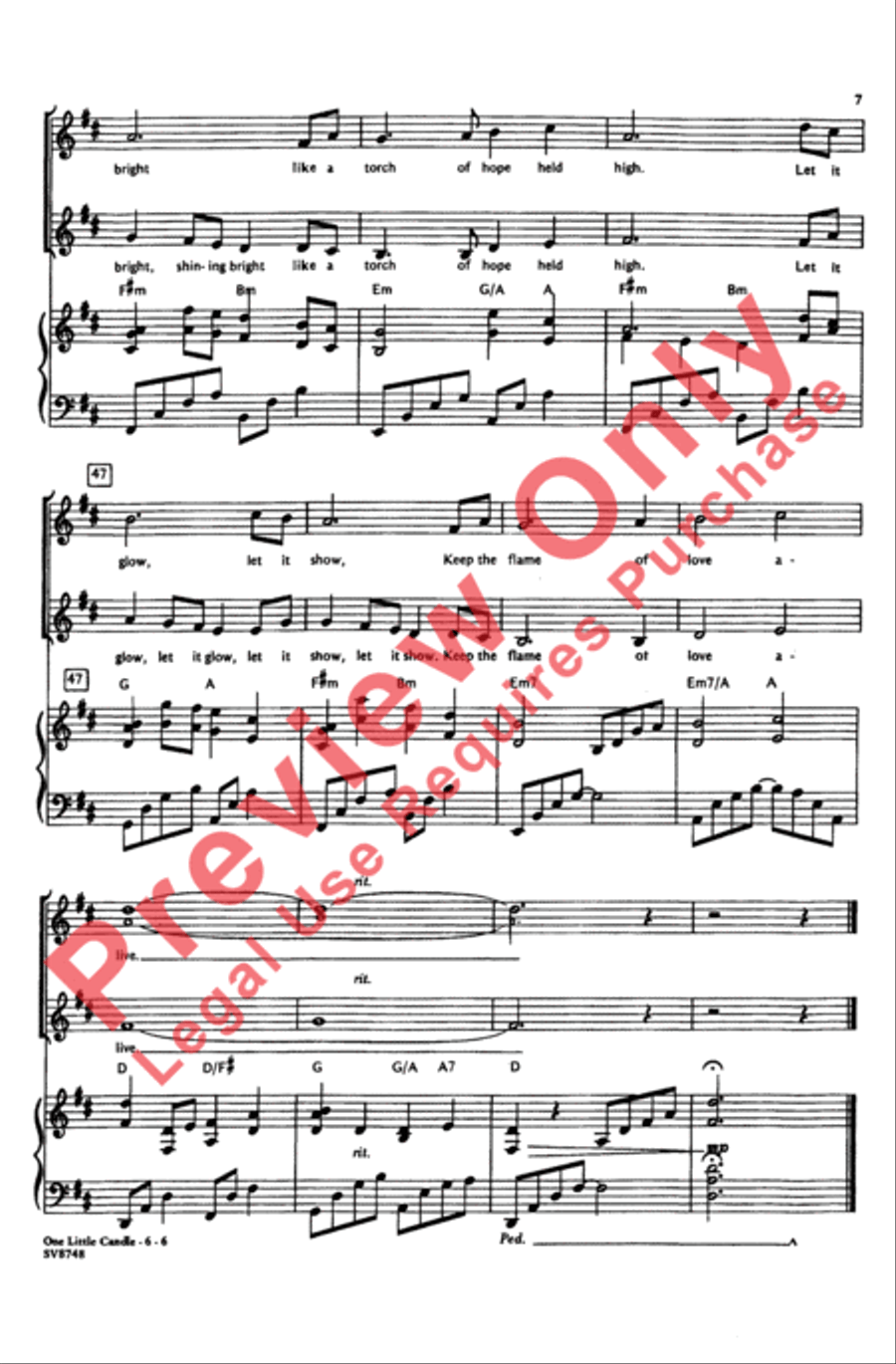 One Little Candle 2-Part scores gallery preview page 7