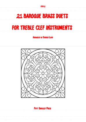 21 Baroque brass duets for treble clef instruments