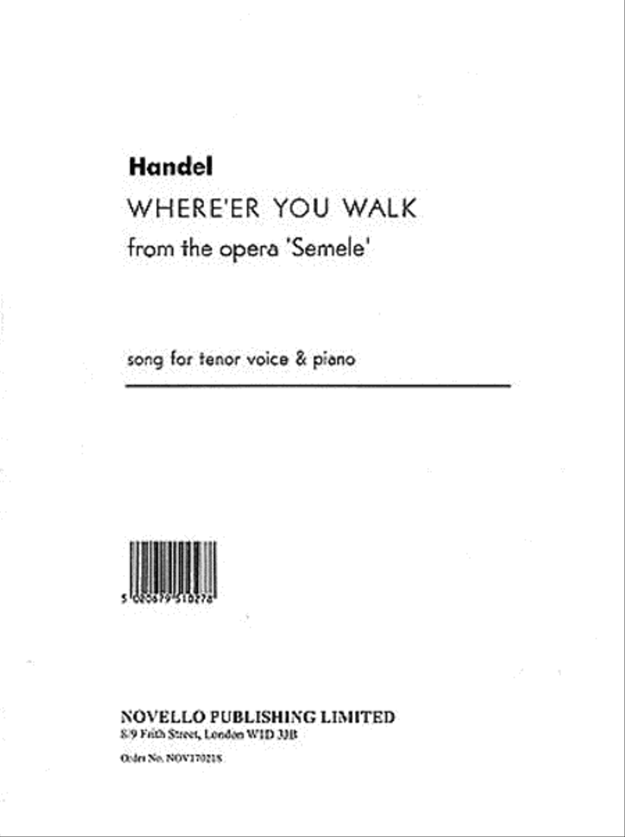 Handel: Where'er You Walk From The Opera Semele Tenor Voice scores gallery preview page 1