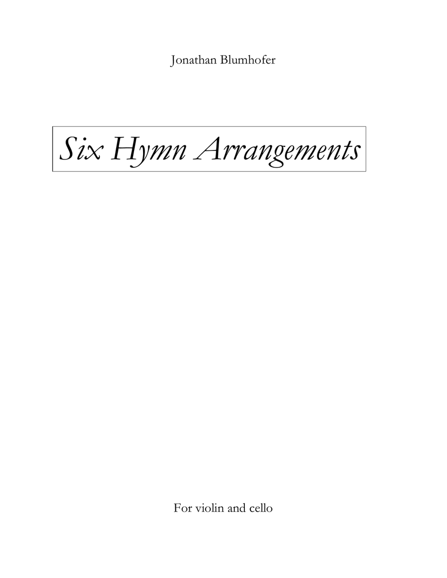 Six Hymn Arrangements for Violin and Cello String Duet scores gallery preview page 1